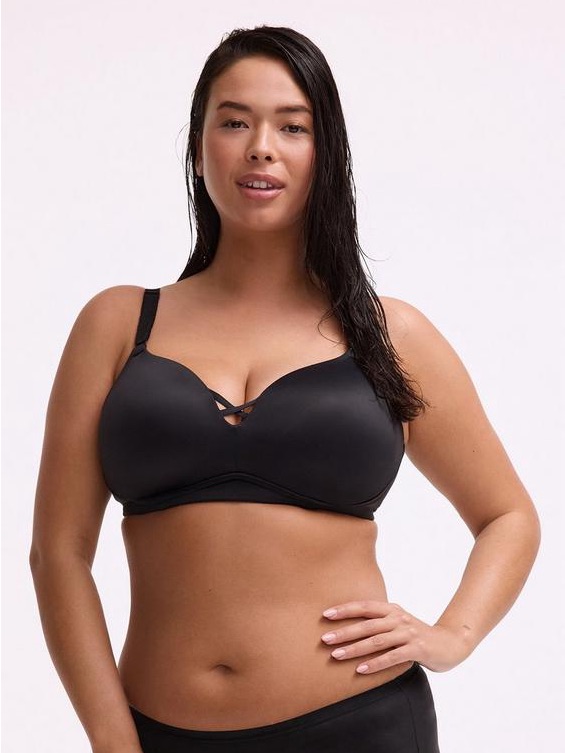 Torrid Black Wireless T-Shirt Bra With Crisscross Front Detail